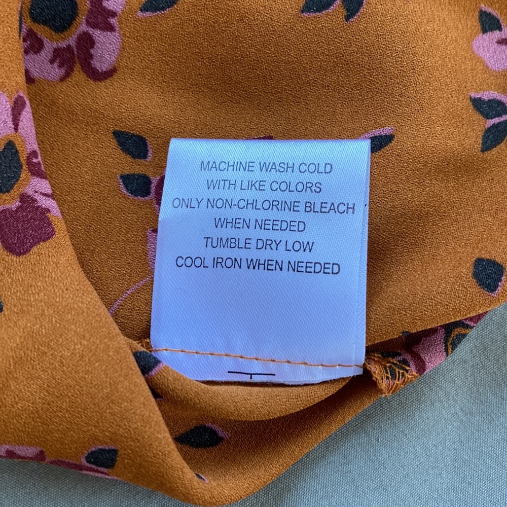 Size XXS Modcloth Floral Print Orange Sleeveless Blouse - Picture 5 of 5